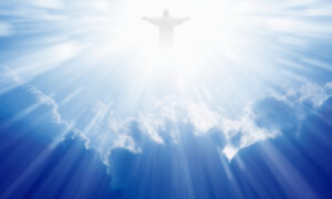 Depicting what it looks like for a cloud to obscure Christ from their sight as He is ascending into Heaven